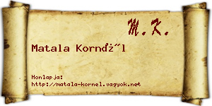 Matala Kornél névjegykártya