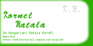 kornel matala business card