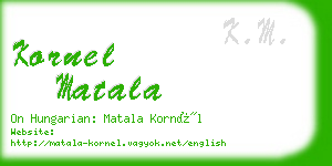 kornel matala business card